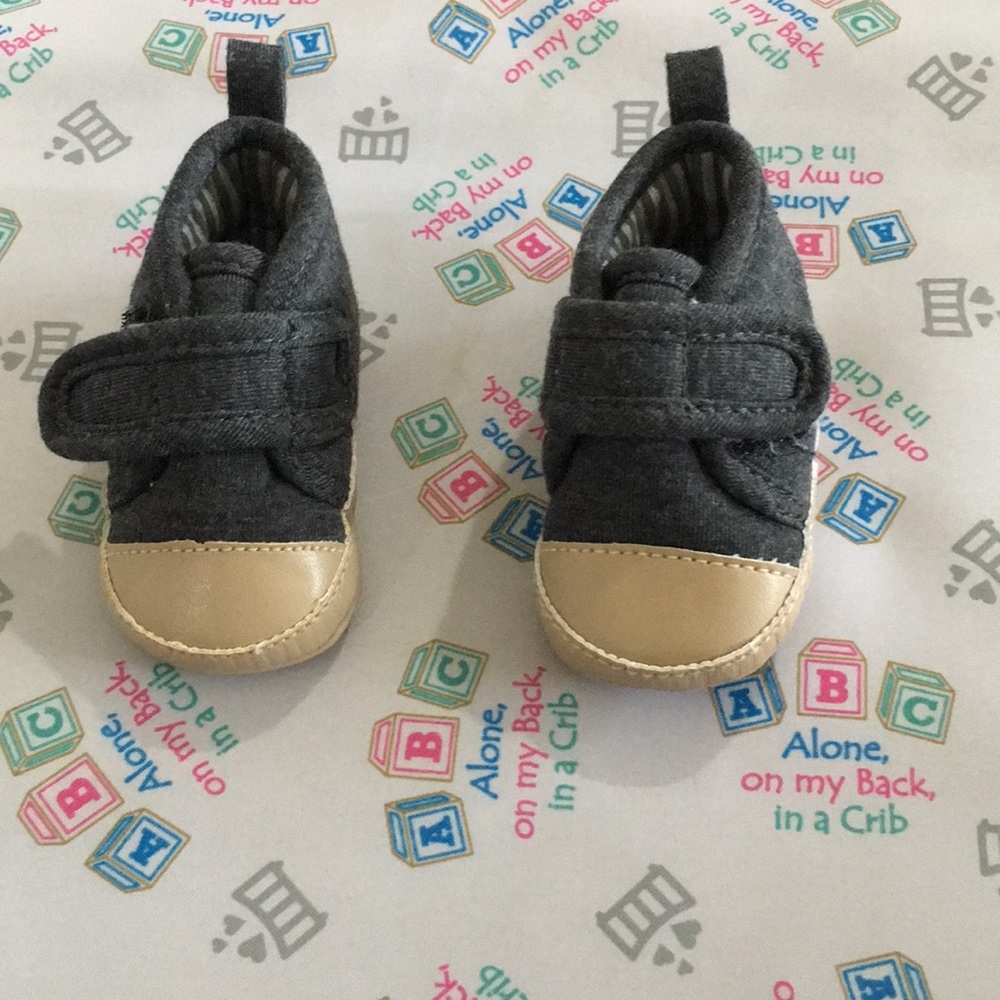 Baby boy shoes newborn size gray color